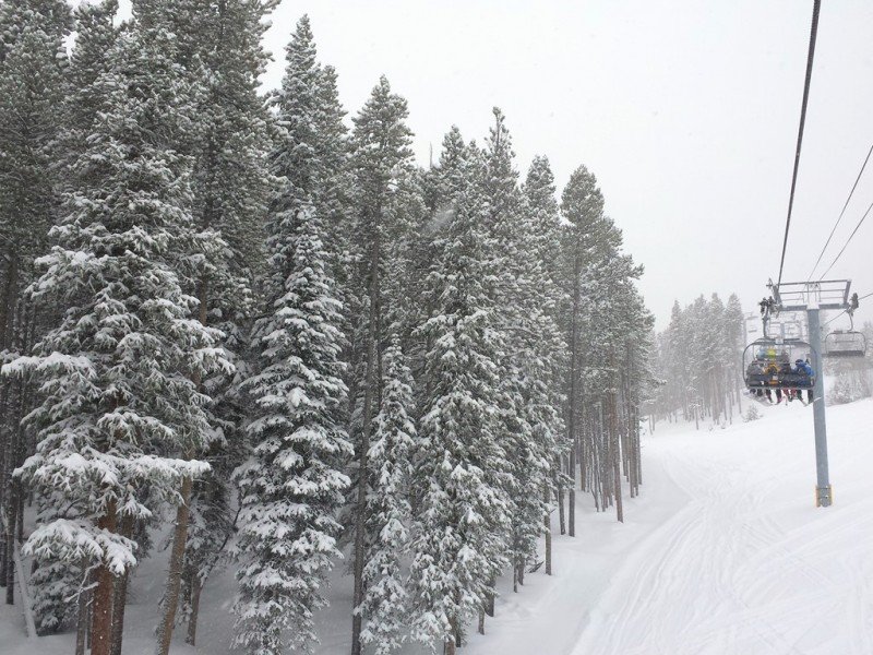First lift on a powder day
