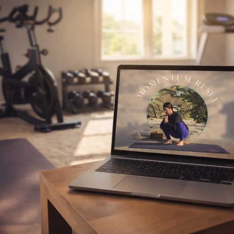 Momentum Reset mockup on laptop