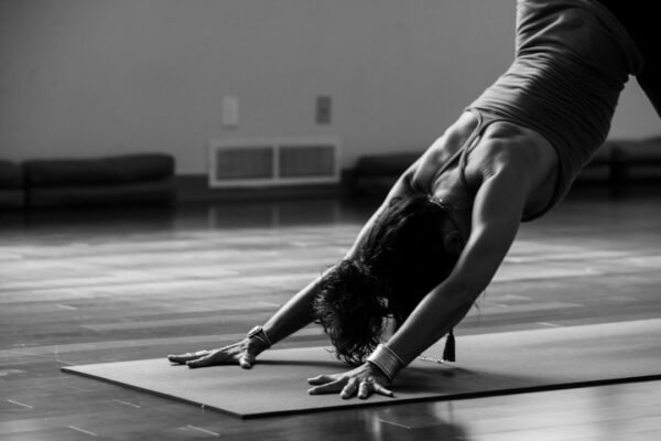 woman practicing yoga