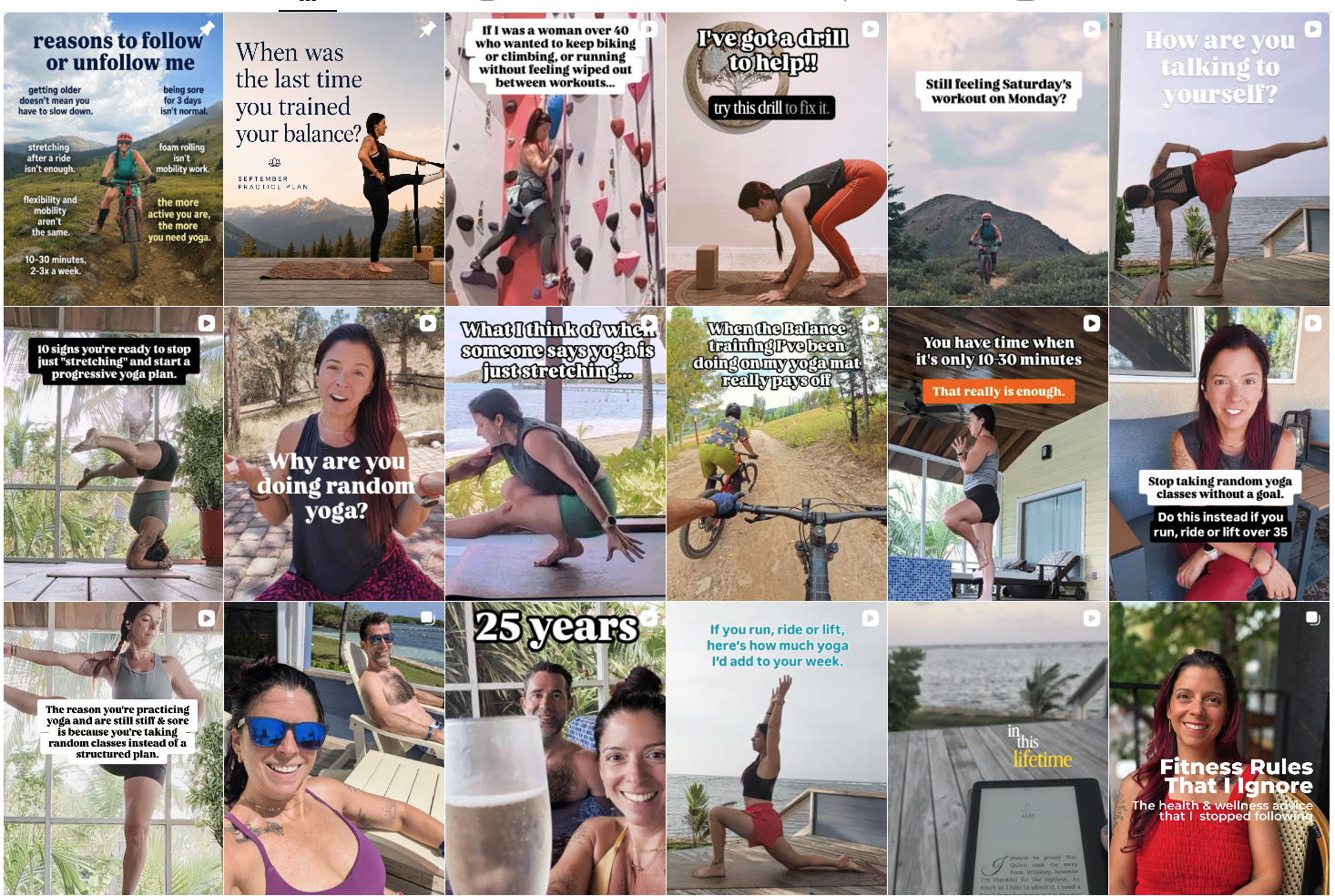Preview of Heather Blackmon Yoga Instagram posts